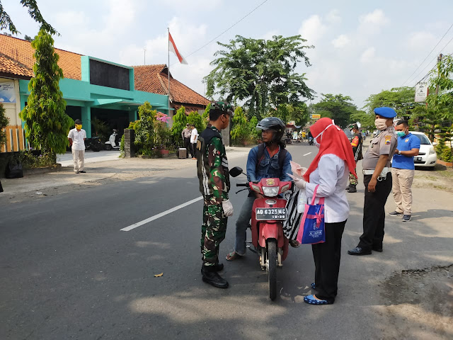 Muspika Cawas Razia Masker dan Adakan Edukasi Cegah Covid 19