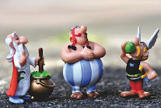 Figurines de Panoramix, Obélix et Astérix