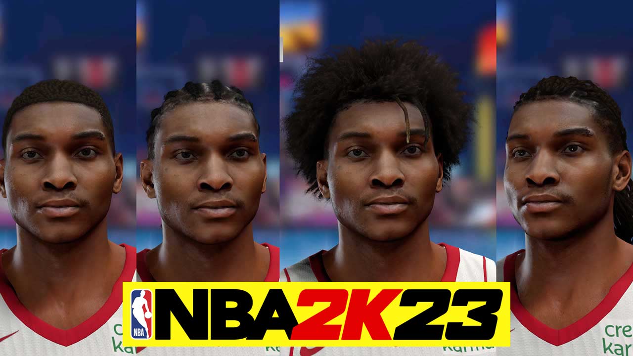 NBA 2K23 Kevin Porter Jr. Cyberface (4 Hairstyles)