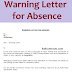 Warning Letter for Absence
