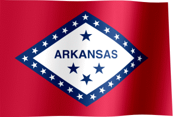 The waving flag of Arkansas (Animated GIF)
