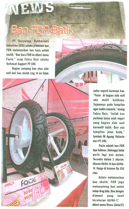 fdr Sumber ban tubeless facio edisi  Otoplus 26/ix gambar: