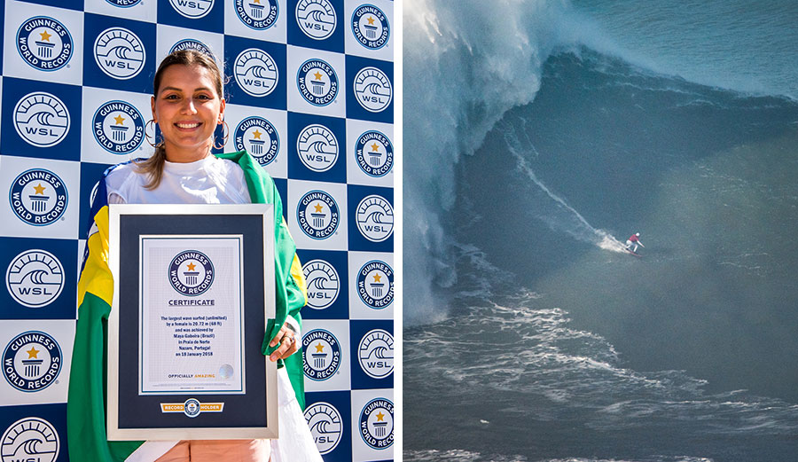 Female Surfer Set World Record By Riding A 68-Foot Wave