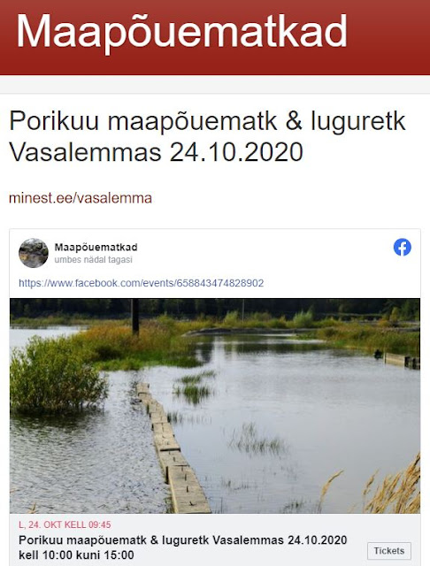 Porikuu maapõuematk & luguretk Vasalemmas 24.10.2020