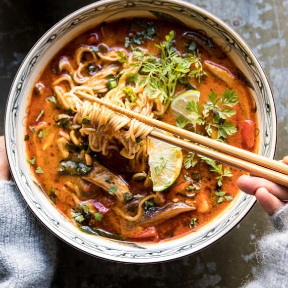 30 Minute Thai Peanut Chicken Ramen #BestDinner #Soups
