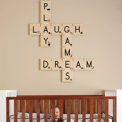 25 wall decor ideas Scrabble Wall Art Words | 500 x 500