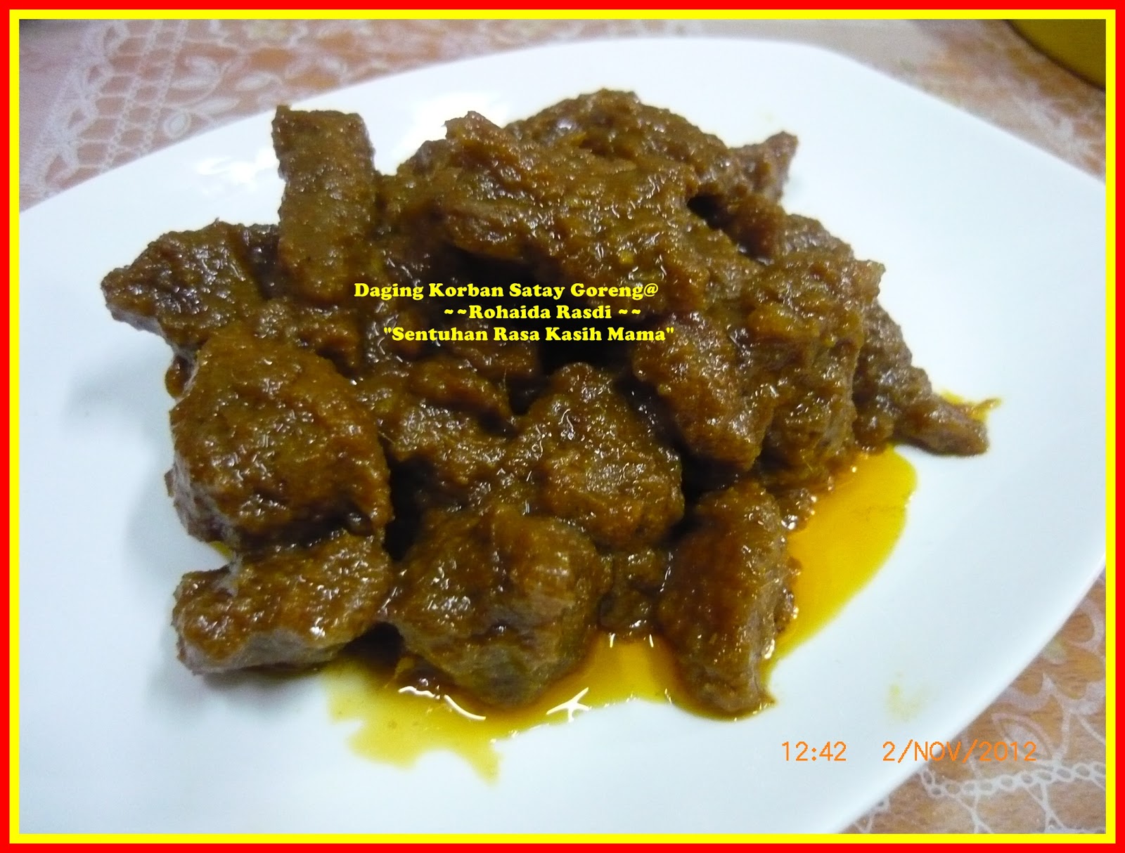 "Sentuhan RasaKasihMama": Daging Satay Goreng .Resepi 