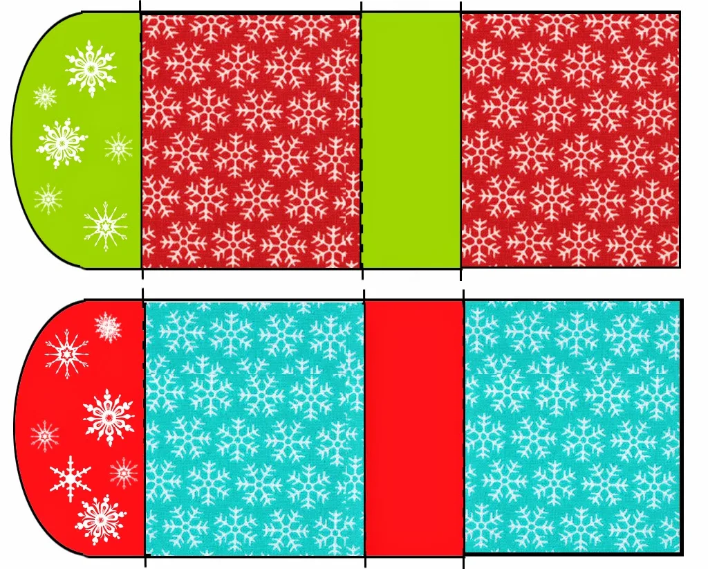 Free Printable Nuggets Wrappers with Snowflakes.
