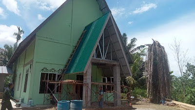 "ORAET LABORA",REHAB GEREJA GKPI DI PRA TMMD KODIM 0203/LANGKAT CAPAI 55 % 