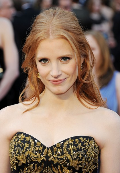 Jessica Chastain's makeup was 100 courtesy of mark