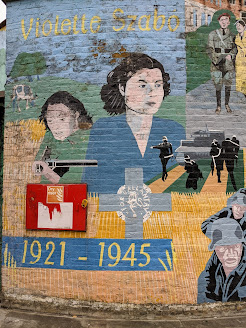 A section of the Stockwell Mural with Violette Szabo