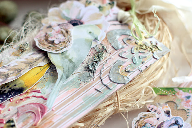 Feathers Tags by Elena Olinevich using BoBunny Serendipity Collection