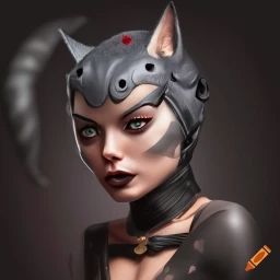 Shows animated woman looking like catwoman