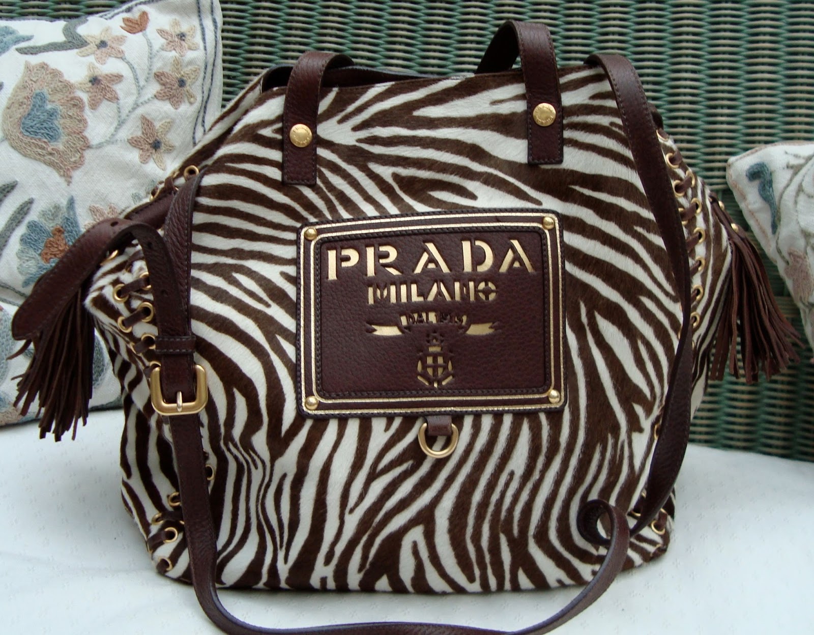 PRADA Zebra Print Pony Hair Cavallino SHOULDER BAG