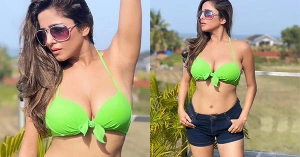 Kate Sharma bikini cleavage curvy body