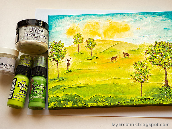 Layers of ink - Spring Canvas Mixed Media Tutorial by Anna-Karin Evaldsson.