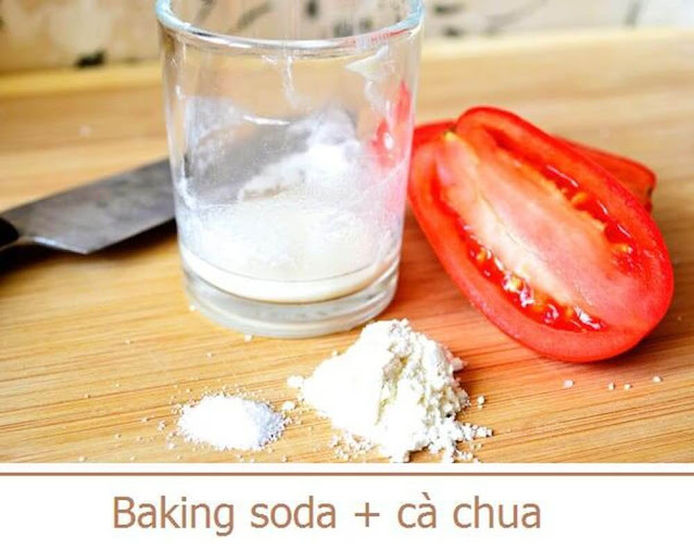 Hỗn hợp baking soda và cà chua