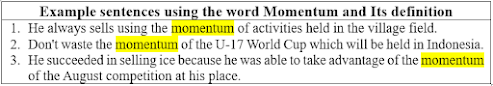 17 Example sentences using the word Momentum and Its definition