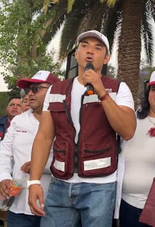 Christian Yttesen Cabral en la presentación de Kenia Maldonado  como candidata a la presidencia de Tepotzotlán.