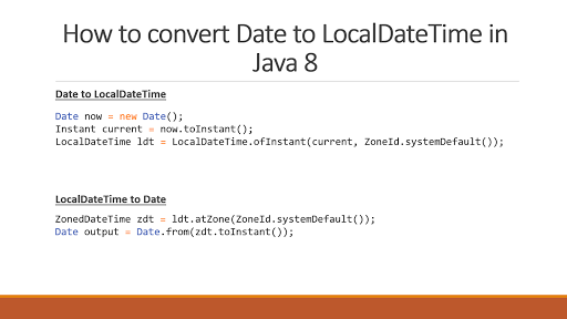 Date to LocalDateTime in Java8 Convert Example