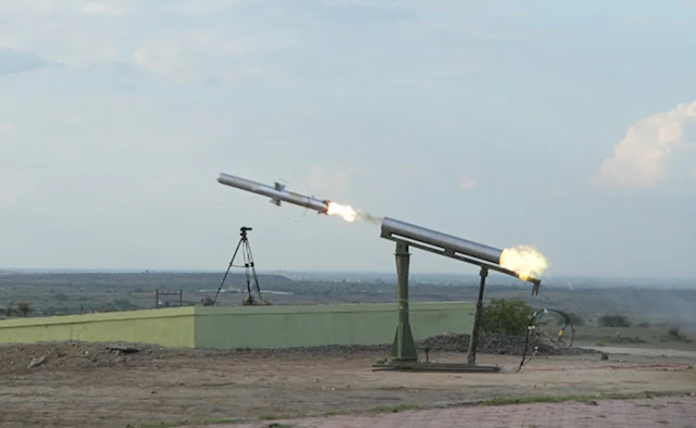 உள்நாட்டிலேயே தயாரிக்கப்பட்ட போர்ட்டபிள் டேங்க் எதிர்ப்பு ஏவுகணை ஆயுத சிஸ்டத்தை வெற்றிகரமாக சோதனை / Successful test of indigenously developed portable anti-tank missile weapon system