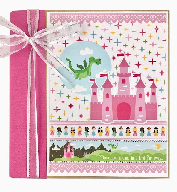 Princess Scrapbook Album with a castle and a dragon