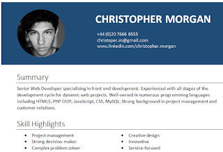 Top One Pages CV in Word format