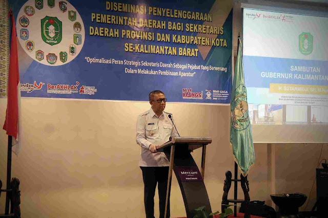 Berita kegiatan Diseminasi Penyelenggaraan Pemerintah Daerah Bagi Sekretaris Daerah (Sekda) Provinsi dan Kabupaten/Kota se-Kalbar dibuka secara resmi oleh Gubernur Kalimantan Barat H. Sutarmidji, S.H., M.Hum.