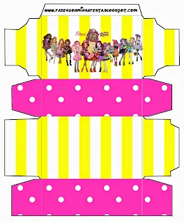 Yellow and Pink Ever After High for free printable box.