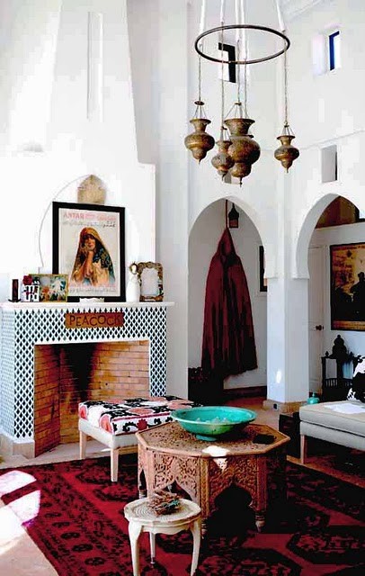 Lanterns, carved headboards, pops of color, and more tribal rugs and ...