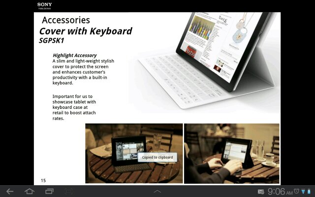 Sony Xperia Tablet Leaks: With Surface Like Keyboard Powered By Tegra 3 Soc