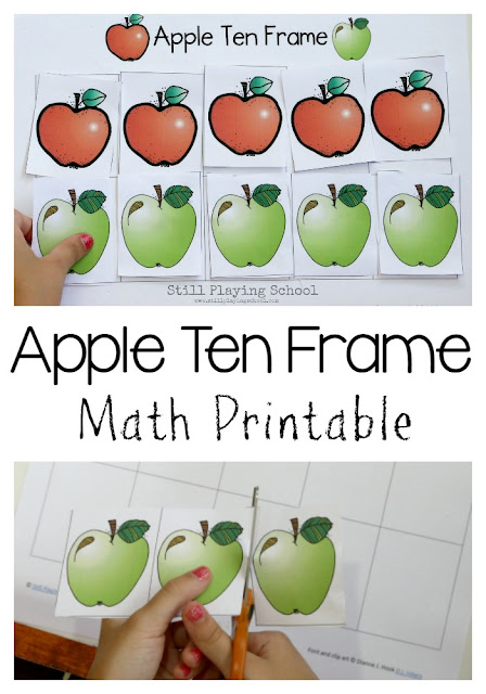 This free math printable is the perfect hands on activity for kids if you teach an apple theme!