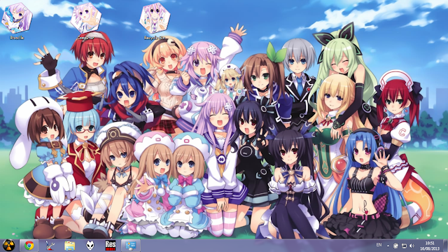 [Theme Win 7] Neptune & Nepgear - Hyperdimension Neptunia By Bashkara