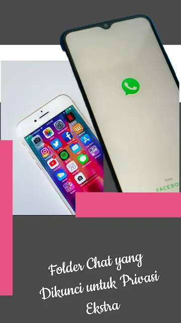 gambar Folder chat yang dikunci menampilkan pesan tersembunyi yang hanya dapat diakses dengan sandi atau sidik jari