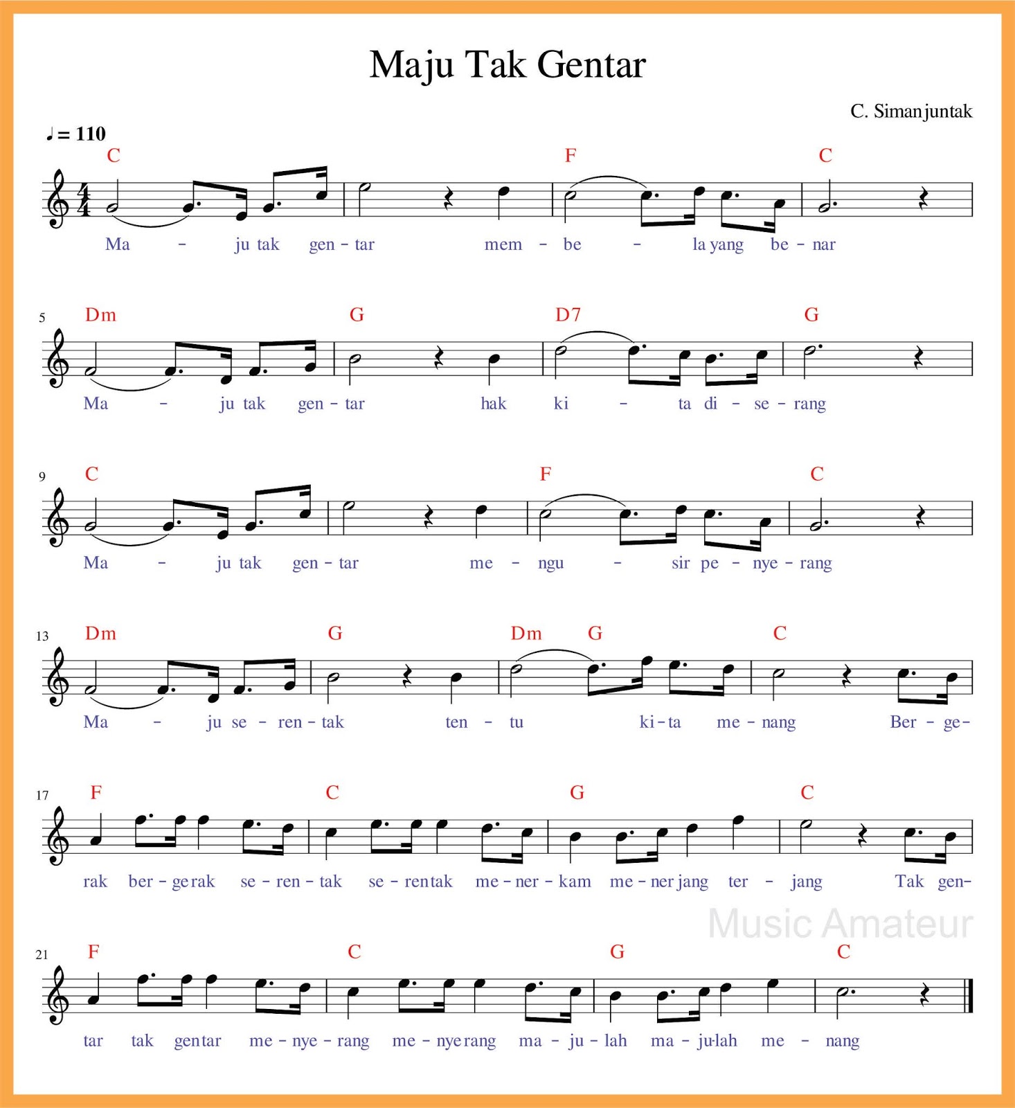 Not Angka Maju Tak Gentar - SEPUTAR MUSIK