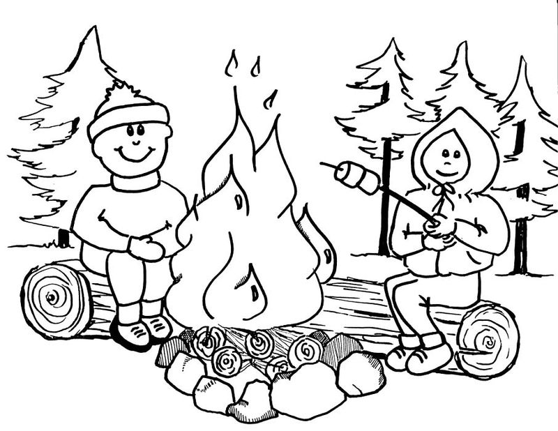 Printable camping coloring pages pdf