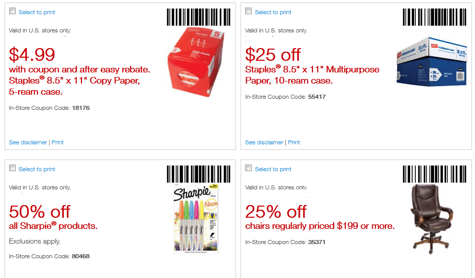 staples coupons