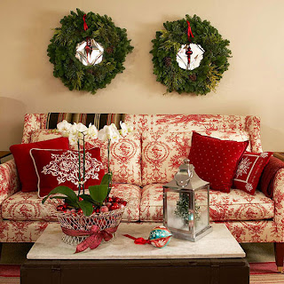Christmas sofa and pillow set decoration ideas