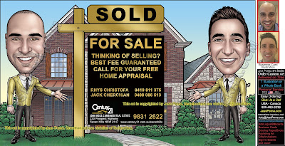 Century 21 Partners Australian Sold Sign Caricature