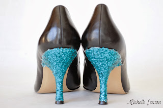 glitter covered heels