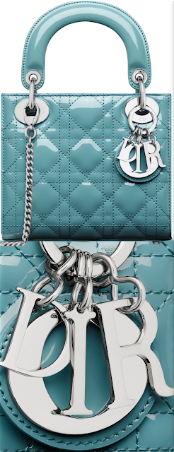 ♦Lady Dior small azure blue patent cannage calfskin bag #dior #bags #blue #brilliantluxury
