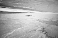 Twin Otter aircraft idling at Bear Peninsula