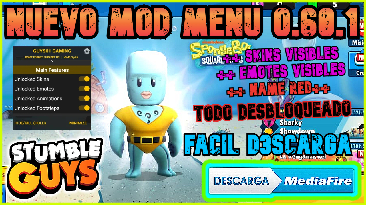 ✅NUEVO MOD de STUMBLE GUYS 0.60.1 VIP OFICIAL ACTUALIZADO, BLOCK DASH INFINITO, VOLAR Y SALTAR ALTO  NUEVO EMOTES VISIBLES y SKINS