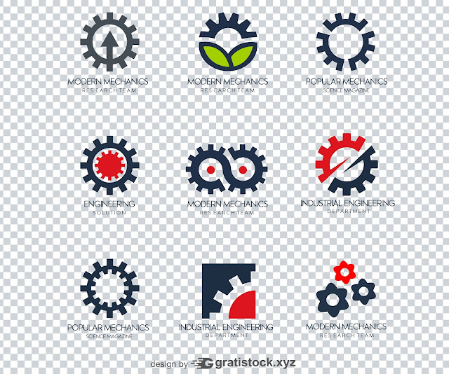 Free PSD Logos - Logo Industri Modern Mecahanics