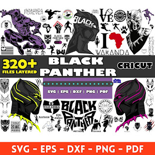 Wakanda Forever Black Panther mega big bundle svg png clipart vector Cut File T’Challa Face Silhouette