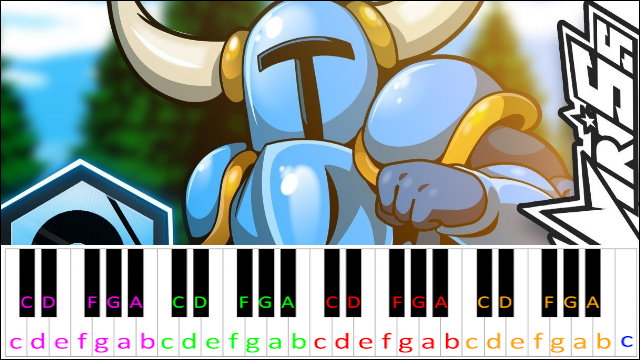 Strike the Earth! Plains of Passage (Shovel Knight) Piano / Keyboard Easy Letter Notes for Beginners