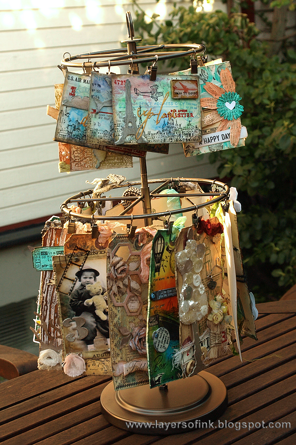 Layers of ink - Clip Carousel for tag and ATC cards by Anna-Karin with Tim Holtz ideaology