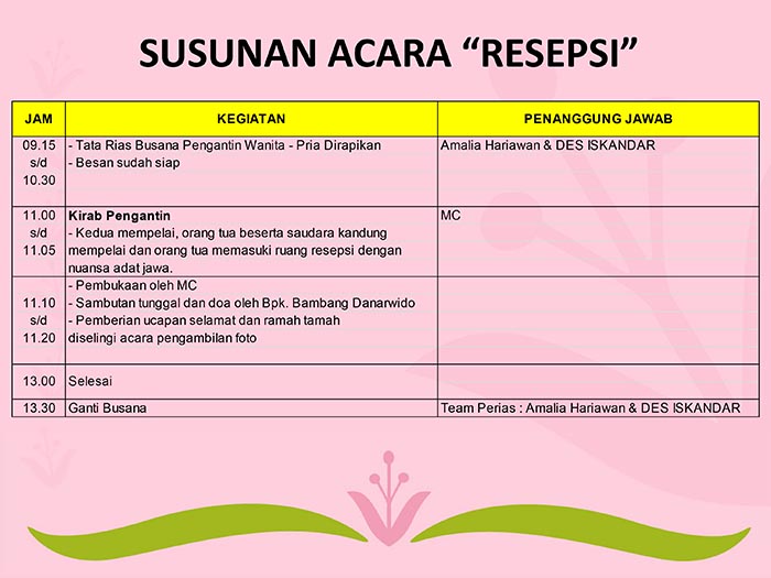 Buku Panduan Acara Pernikahan Elegan - Desain Grafis 