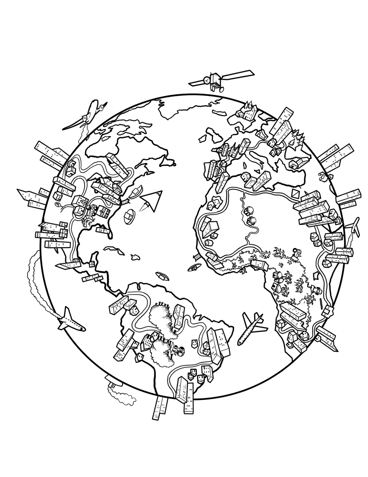 Download jeneart: The World. Coloring page.