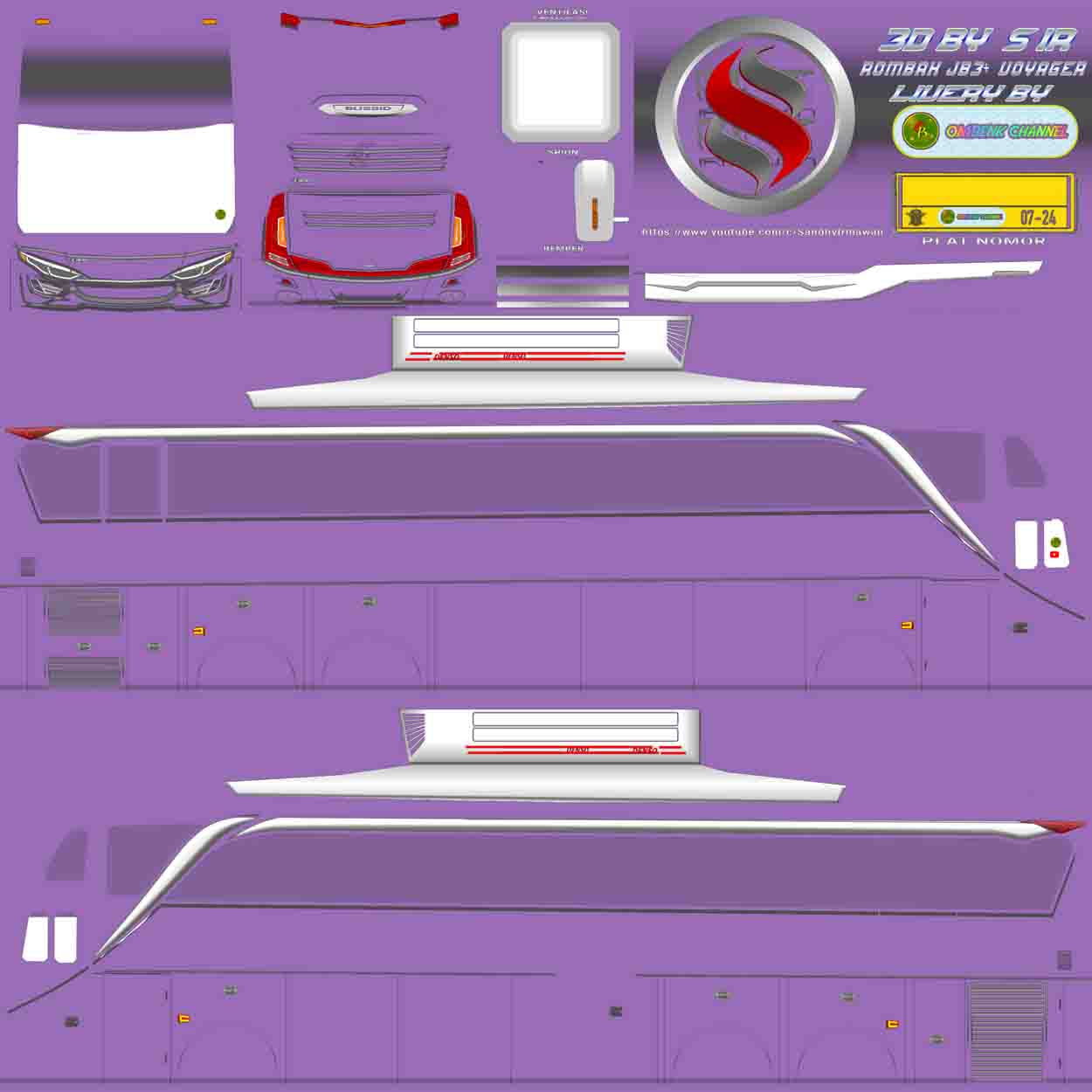 livery bussid warna ungu